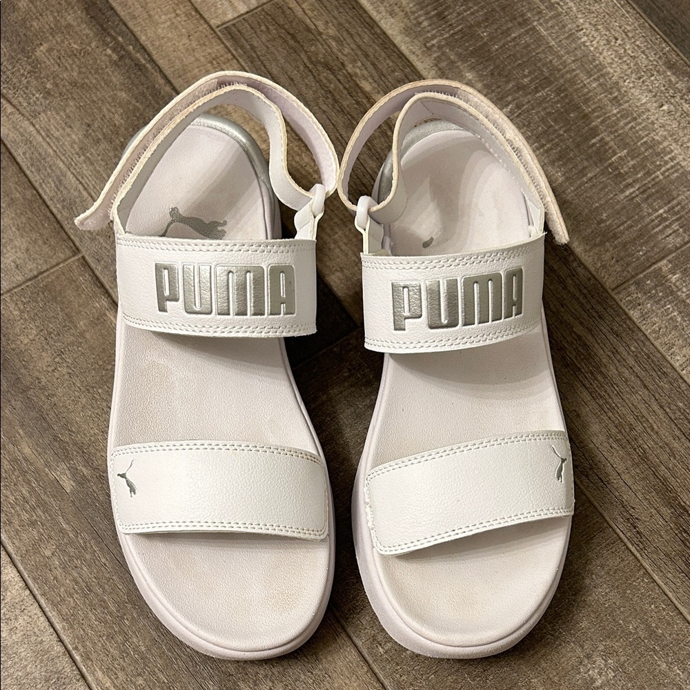 Puma White Slide Sandals